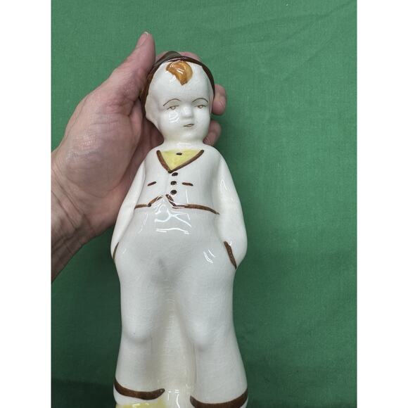 Danish Boy W BASKET" 7.5" FIGURINE PLANTER Unmarked Weil Yellow California - Picture 3 of 7